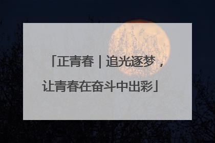 正青春｜追光逐梦，让青春在奋斗中出彩