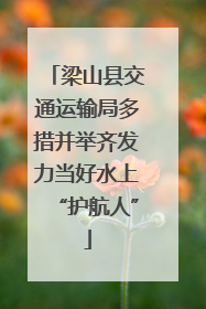 梁山县交通运输局多措并举齐发力当好水上“护航人”
