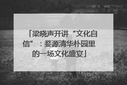梁晓声开讲“文化自信”：婺源清华朴园里的一场文化盛宴