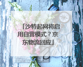 沙特起网将启用自营模式？京东物流回应