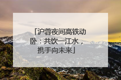 沪蓉夜间高铁动卧：共饮一江水，携手向未来