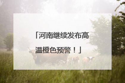 河南继续发布高温橙色预警！