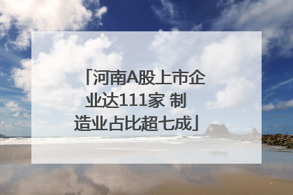 河南A股上市企业达111家 制造业占比超七成
