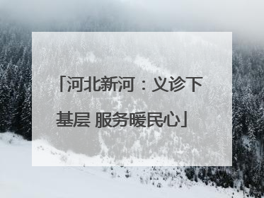 河北新河：义诊下基层 服务暖民心