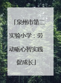 泉州市第二实验小学：劳动砺心智实践促成长