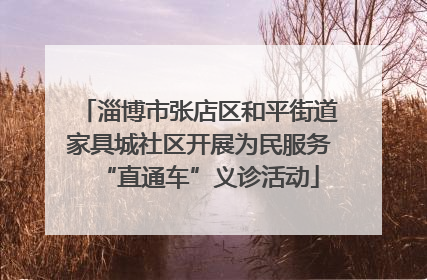淄博市张店区和平街道家具城社区开展为民服务“直通车”义诊活动