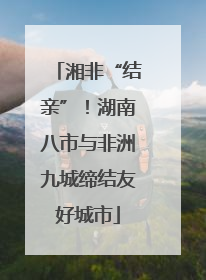 湘非“结亲”！湖南八市与非洲九城缔结友好城市