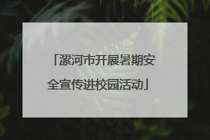 漯河市开展暑期安全宣传进校园活动