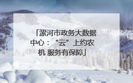 漯河市政务大数据中心：“云”上约农机 服务有保障