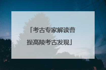 考古专家解读曹操高陵考古发现