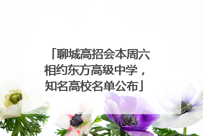 聊城高招会本周六相约东方高级中学，知名高校名单公布