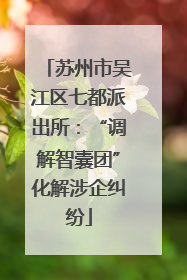 苏州市吴江区七都派出所：“调解智囊团”化解涉企纠纷