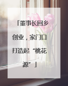 董事长回乡创业，家门口打造起“桃花源”