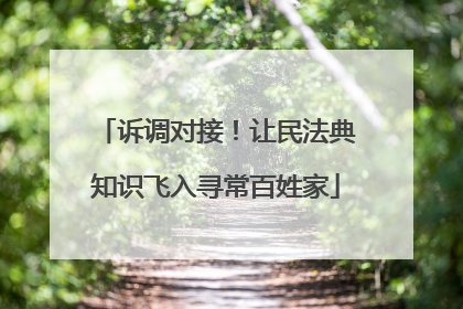 诉调对接！让民法典知识飞入寻常百姓家