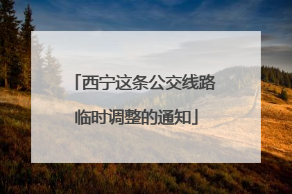 西宁这条公交线路临时调整的通知