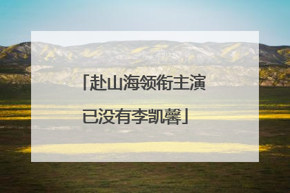 赴山海领衔主演已没有李凯馨
