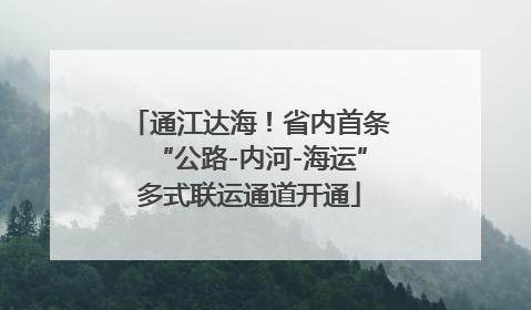 通江达海！省内首条“公路-内河-海运”多式联运通道开通