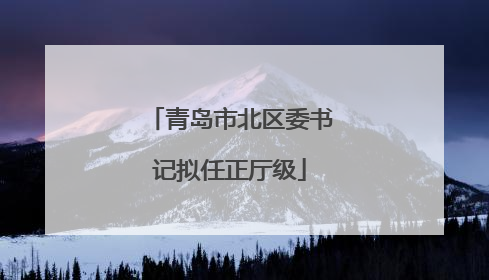 青岛市北区委书记拟任正厅级