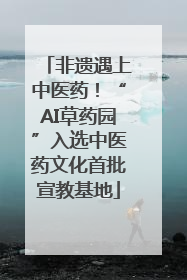 非遗遇上中医药！“AI草药园”入选中医药文化首批宣教基地