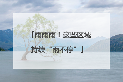 雨雨雨！这些区域持续“雨不停”