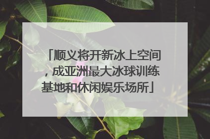 顺义将开新冰上空间，成亚洲最大冰球训练基地和休闲娱乐场所
