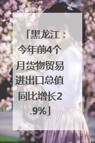 黑龙江：今年前4个月货物贸易进出口总值同比增长2.9%
