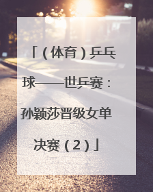 （体育）乒乓球——世乒赛：孙颖莎晋级女单决赛（2）