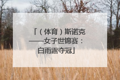 （体育）斯诺克——女子世锦赛：白雨露夺冠