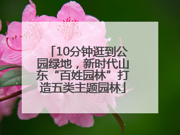 10分钟逛到公园绿地，新时代山东“百姓园林”打造五类主题园林