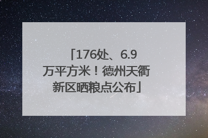 176处、6.9万平方米！德州天衢新区晒粮点公布