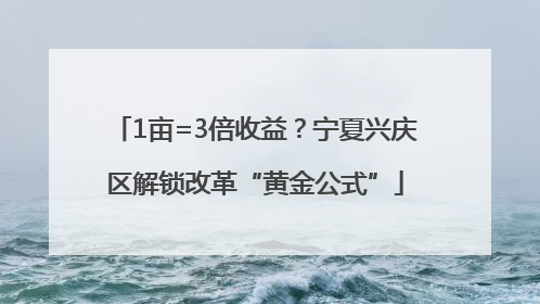 1亩=3倍收益？宁夏兴庆区解锁改革“黄金公式”