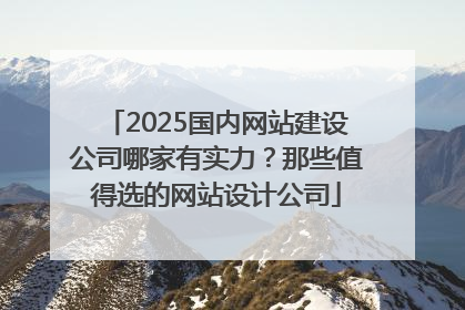 2025国内网站建设公司哪家有实力？那些值得选的网站设计公司