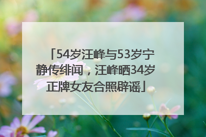 54岁汪峰与53岁宁静传绯闻，汪峰晒34岁正牌女友合照辟谣