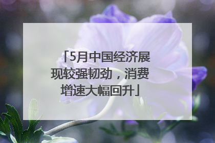 5月中国经济展现较强韧劲，消费增速大幅回升