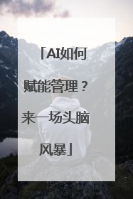 AI如何赋能管理？来一场头脑风暴