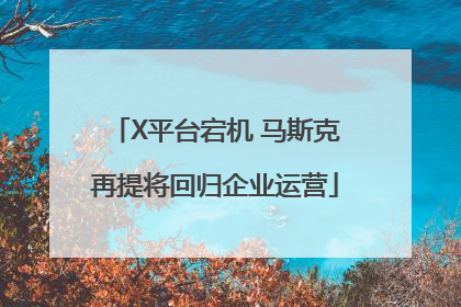 X平台宕机 马斯克再提将回归企业运营